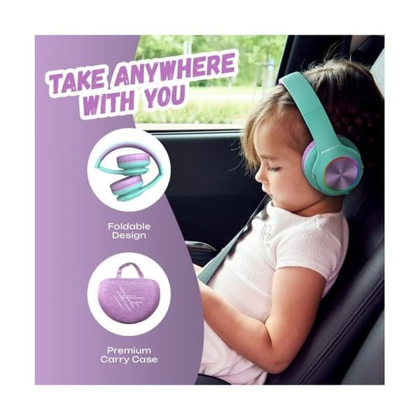 Barnhörlurar - POWERLOCUS - PLED - Bluetooth - Batteritid 30h - Inbyggd mikrofon