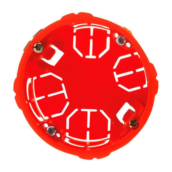 Set med 5 stycken infällningsboxar för gipsvägg Ø67x40mm - Röd - Zenitech