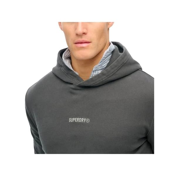 Sweat Superdry Herr Mikro Logotyp Svart Bomull