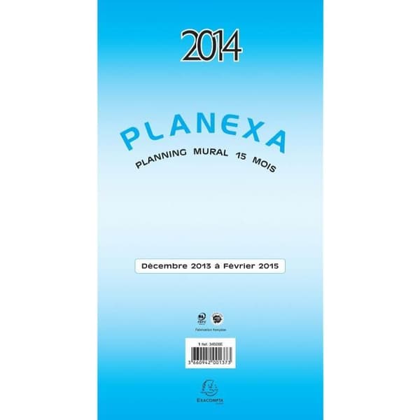 Planering mural depliant - EXACOMPTA - Planexa - 5 fällor - 18x33 cm - Januari till Januari