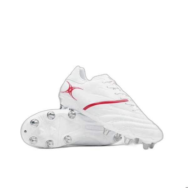Rugbyskor Gilbert X20 Pwr 8S AG - vit / röd