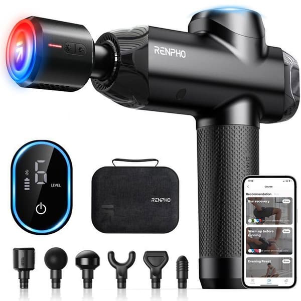 RENPHO - Power+ Thermacool massagepistol - Bluetooth - Svart