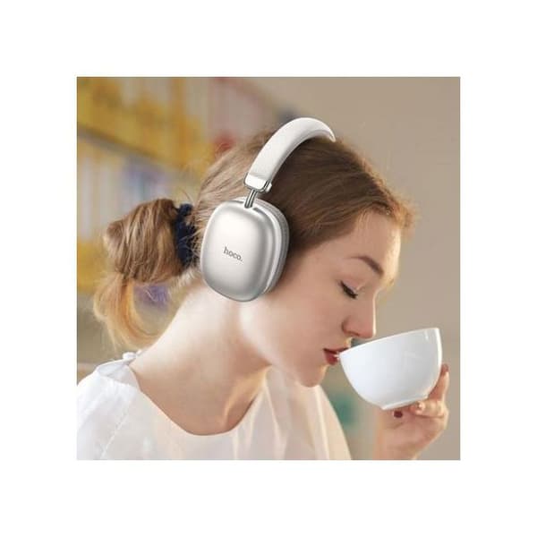 Bluetooth-hörlurar - HOCO - Silver - 40 timmars batteritid - Bluetooth 5.3 - Över örat