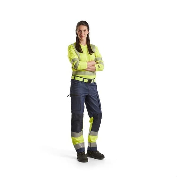 Blaklader kvinnors stretch-arbetsbyxor med hög synlighet