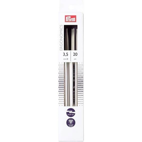 Dubbelt spetsiga stickor - PRYM - 5-pack - 3,5 mm - 20 cm - Ergonomiska