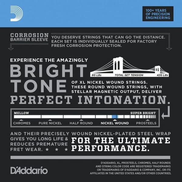 Bassträngar - D'ADDARIO - EXL165TP - 2 set - 45-105 - Long Regular Light