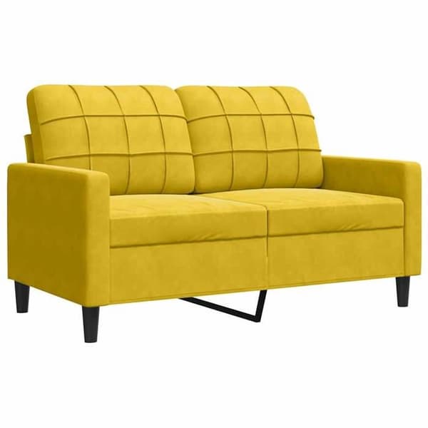 vidaXL 2-sitssoffa Gul 120 cm Sammet 4007620