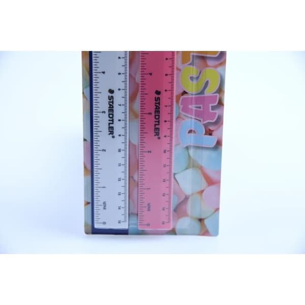 2 Platta linjaler 15 cm pastell (pack om 2)