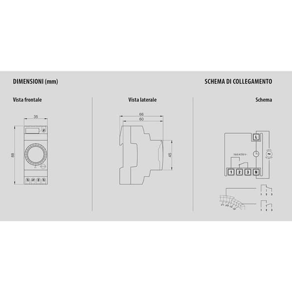 VEMER VE125100 Duet-W Elektromekanisk Tidsbrytare Veckoprogrammering