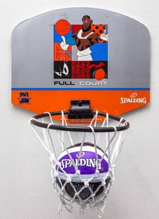Basketpanel - Spalding - T3210 - Mini Space Jam - Grå - Orange - 16 cm i diameter