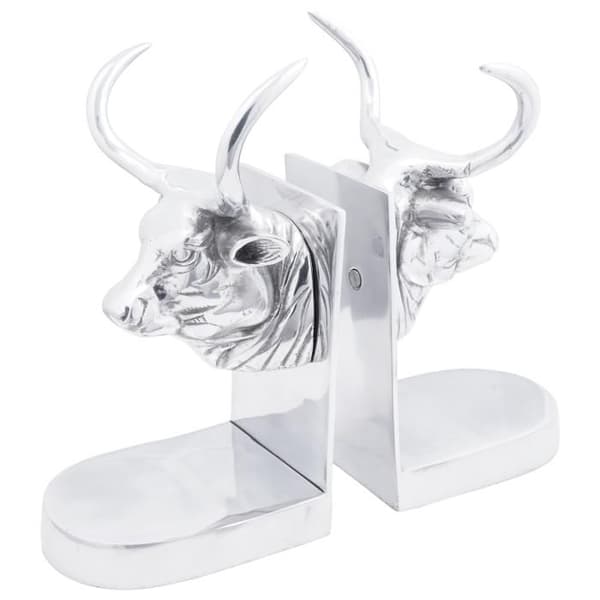 Serre böcker 2 st Silver 17x15x27 cm Aluminium Bull