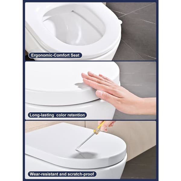 WC-sits YEAUPE PRO Form D - Vit universell sits med mjukstängning