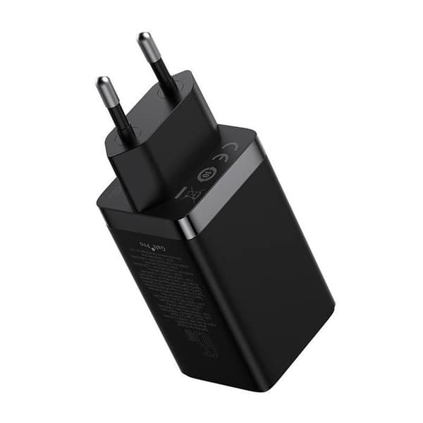 Väggladdare - BASEUS - GAN5 PRO - 2xUSB-C + USB - 65W - Svart