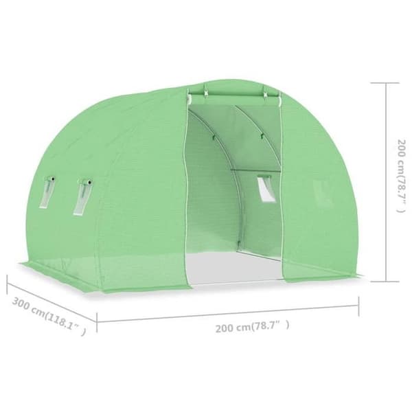 vidaXL Växthus 6 m² 3x2x2 m 48158
