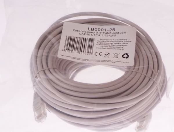 Switch - Libox - LB0001-25 - Koppartråd - RJ-45 - 25m CAT.5E