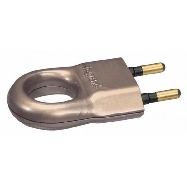 Platt hanplugg av plast - 2 faser - 6 A - brons