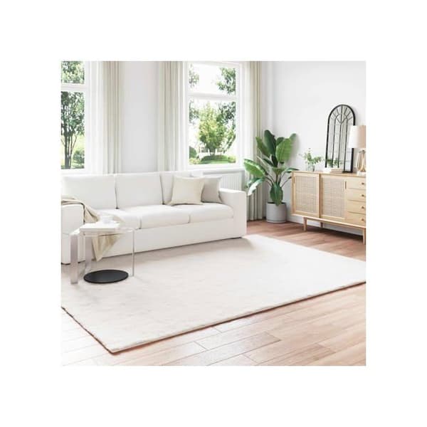 Kaninteddymatta - vidaXL - Olite - 200x280 cm - Grädde - Polyester - Rektangulär - Mycket mjuk