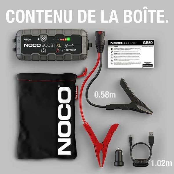 Startstöd - NOCO - Boost XL GB50 - 1500A - Litium - USB-uppladdningsbar