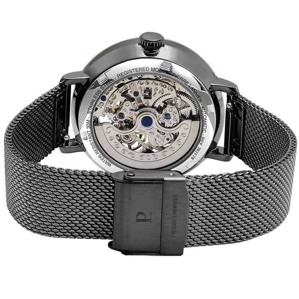 Klocka - Pierre Lannier - Céleste - Automatisk - Svart - 37mm - Milanese mesh
