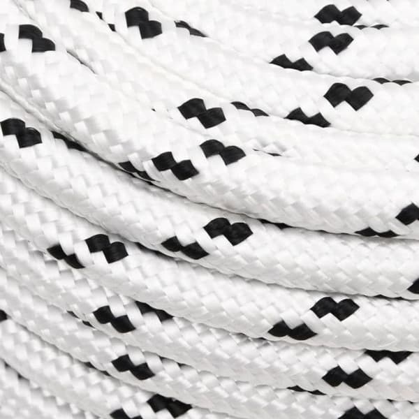 152779 vidaXL Fläta av båtrep Vit 14 mmx25 m Polyester