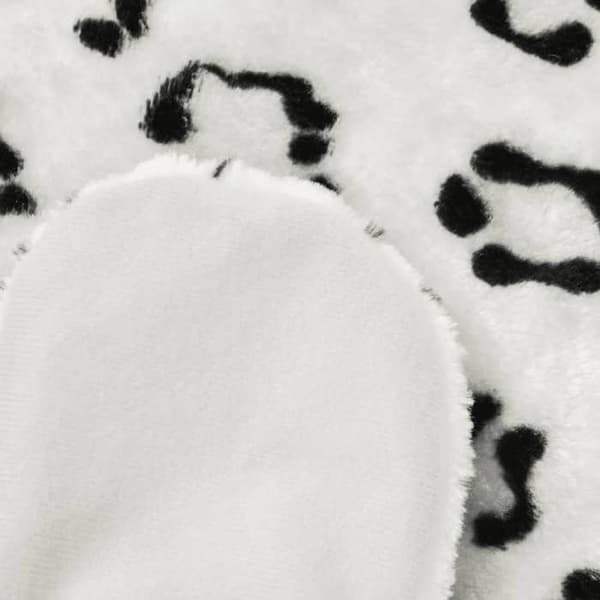 vidaXL Plysch Leopard Matta 139 cm Vit