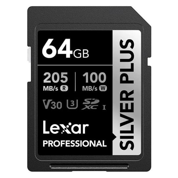 LEXAR SD-kort Silver Plus UHS-1 64Go V30 R205/W100