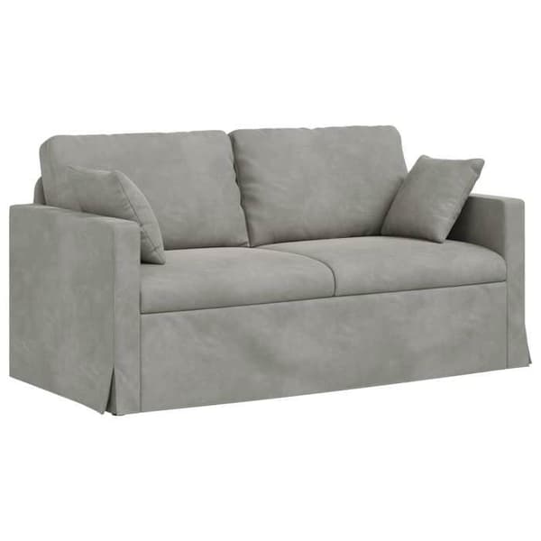 Ljusgrå Soffa 158 x 78 x 80 cm Sammet