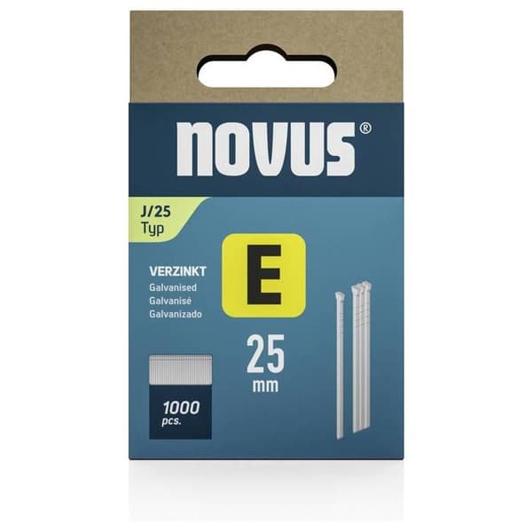 Novus Tools 044-0091 Klämmor för häftapparat Typ J Längd 25 mm 1000 st.