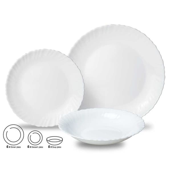 KOMPLETT MIDDAGSSERVIS OPAL FÖR 6 PERSONER 18 ELEM. KINGHOFF KH-1875