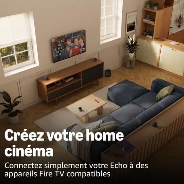 Ansluten högtalare - AMAZON - Echo Dot Max - 1 diskant + 1 subwoofer - Wi-Fi - Grafit