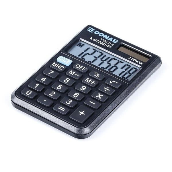Pocket calculator - DONAU - K-DT2081-01 - LCD screen - Solar powered - Compact