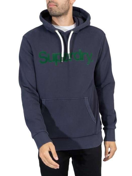 Klassisk Huvtröja Med Core Logotyp - Superdry - Herr - Blå