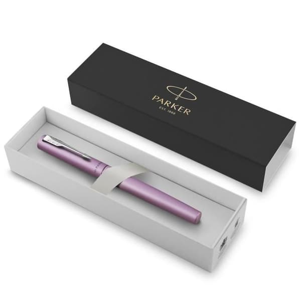 PARKER VECTOR XL reservoarpenna - Metallic lila lack - Medium spets - Blå bläck refill
