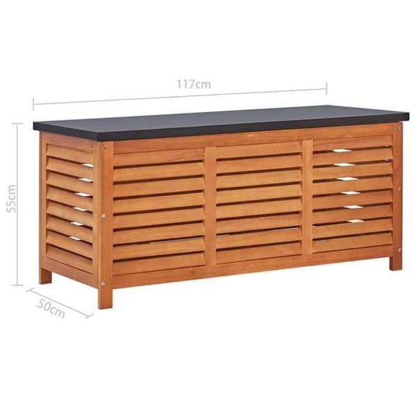 vidaXL Trädgårdsförvaringslåda 117x50x55 cm Solid Eucalyptus