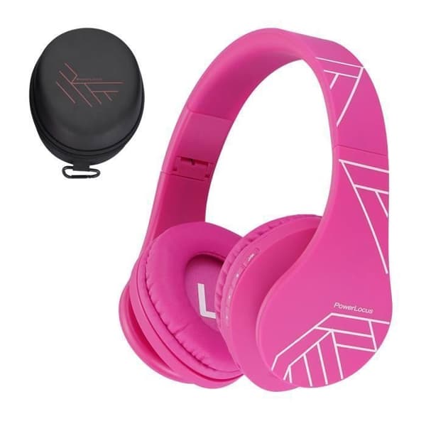 Hörlurar för barn - PowerLocus - P2 - Fällbara - Bluetooth - Rosa