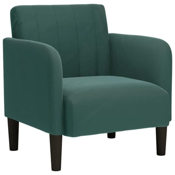 Fåtölj - Mörkgrön - Sammet - 1 plats - Armstöd