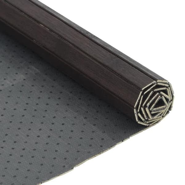 vidaXL Mörkbrun rektangulär matta 100x100 cm bambu, vardagsrumsmatta, rektangulär matta, modern matta, matta av 376803