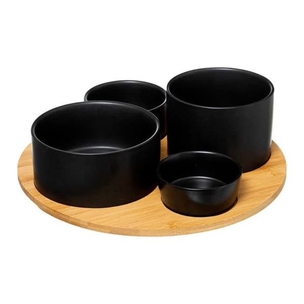 Set Apéritif 5 Delar "Modern Wood" 33cm Svart