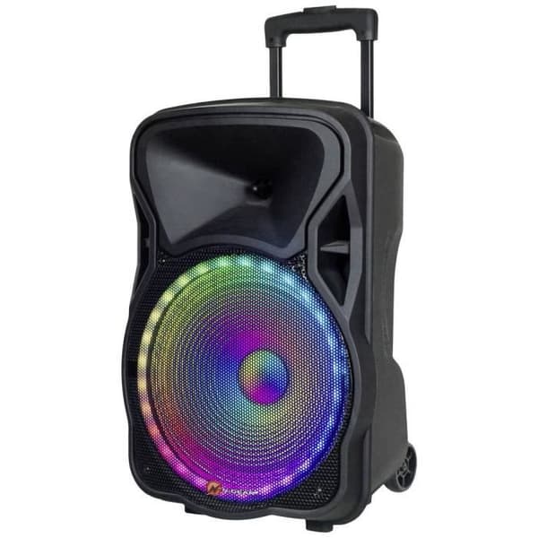 N-GEAR Bärbar Bluetooth-högtalare trolley 300W - Karaoke-system vit