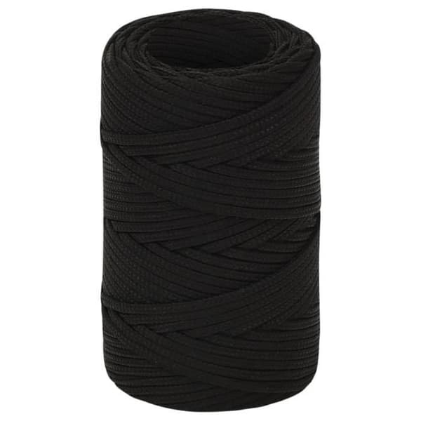 152794 vidaXL Arbetslina Svart 2 mm 100 m Polyester
