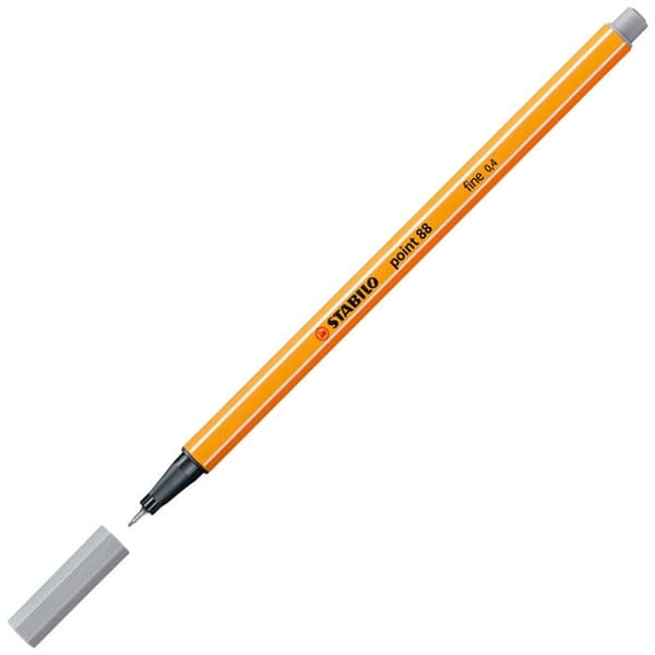 Fineliner - STABILO - Point 88 - Mörkgrå - 0.4 mm - 10-pack