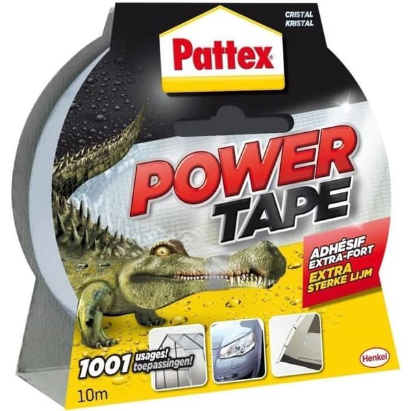 Power Tape självhäftande tejp - kristall - 10 m