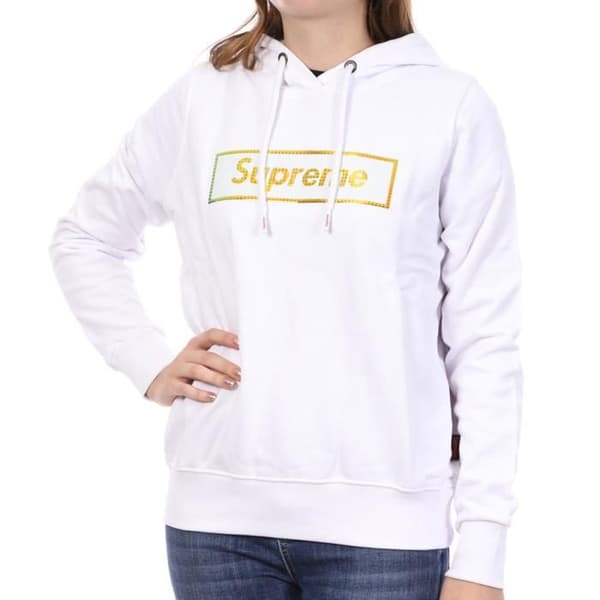 Vit hoodie dam Supreme Grip Inga