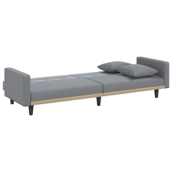 vidaXL bäddsoffa med kuddar ljusgrå tyg 351875