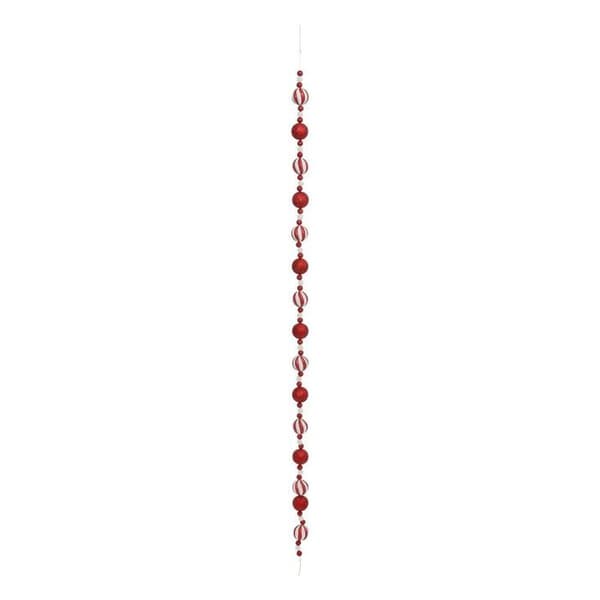 Julgirlang "Bollar" 185cm Röd & Vit
