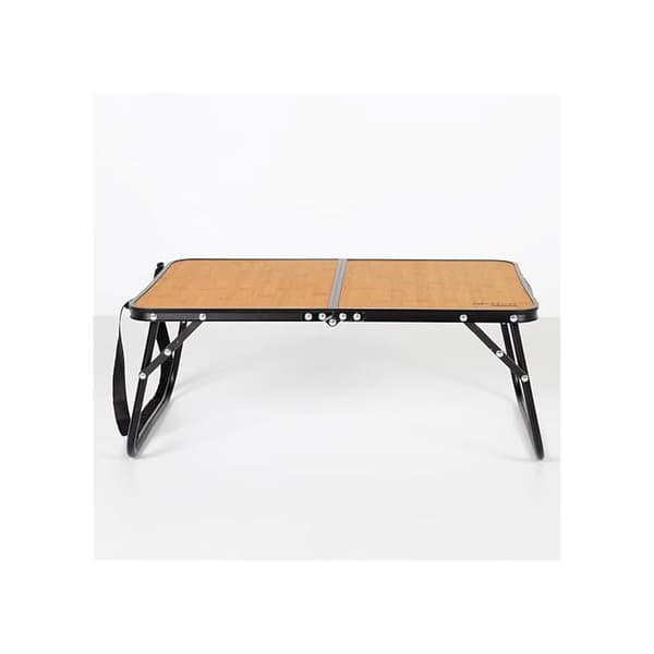 Fällbord - AKTIVE - 60x40x25 cm - Bambueffekt - Aluminiumstruktur - Stöder 20 kg - Säkerhetslås