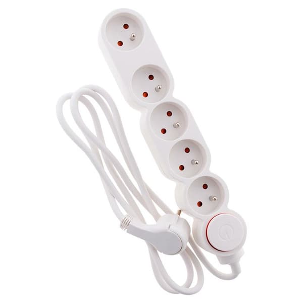 Bloc Hem 5 uttag 16A 2P+T kabel 1,5m - Vit - Zenitech