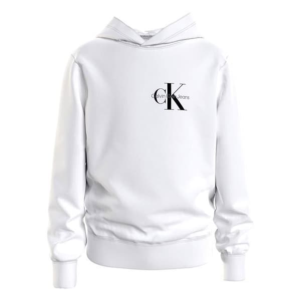 Vit Calvin Klein rak hoodie i bomull