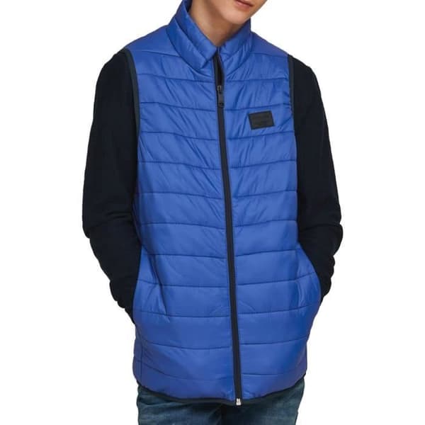 Ärmless jacka - JACK & JONES - Wing - Blå - Dragkedja - Hög krage