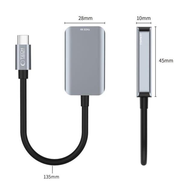HDMI-adapter - Tech-Protect Ultraboost - 4K 60 Hz - Typ-C - Svart